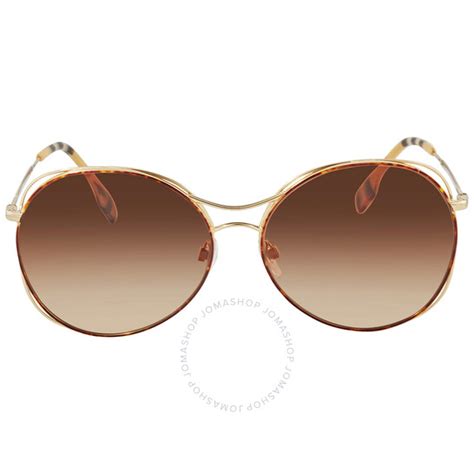 burberry be 0be3105 60 100513|Burberry Brown Gradient Round Ladies Sunglasses BE3105 .